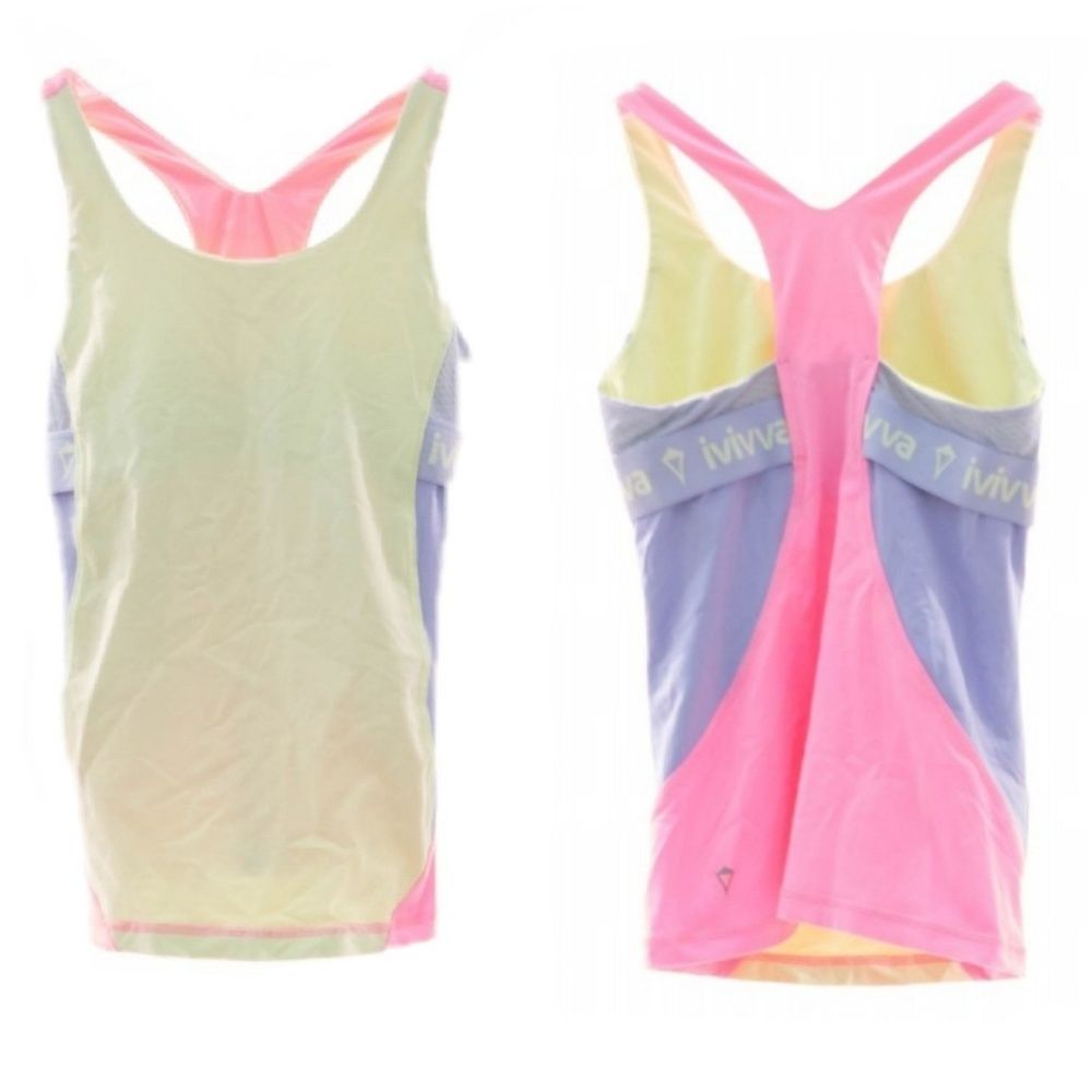Ivivva girls sz 8 purple/pink/yellow tank top